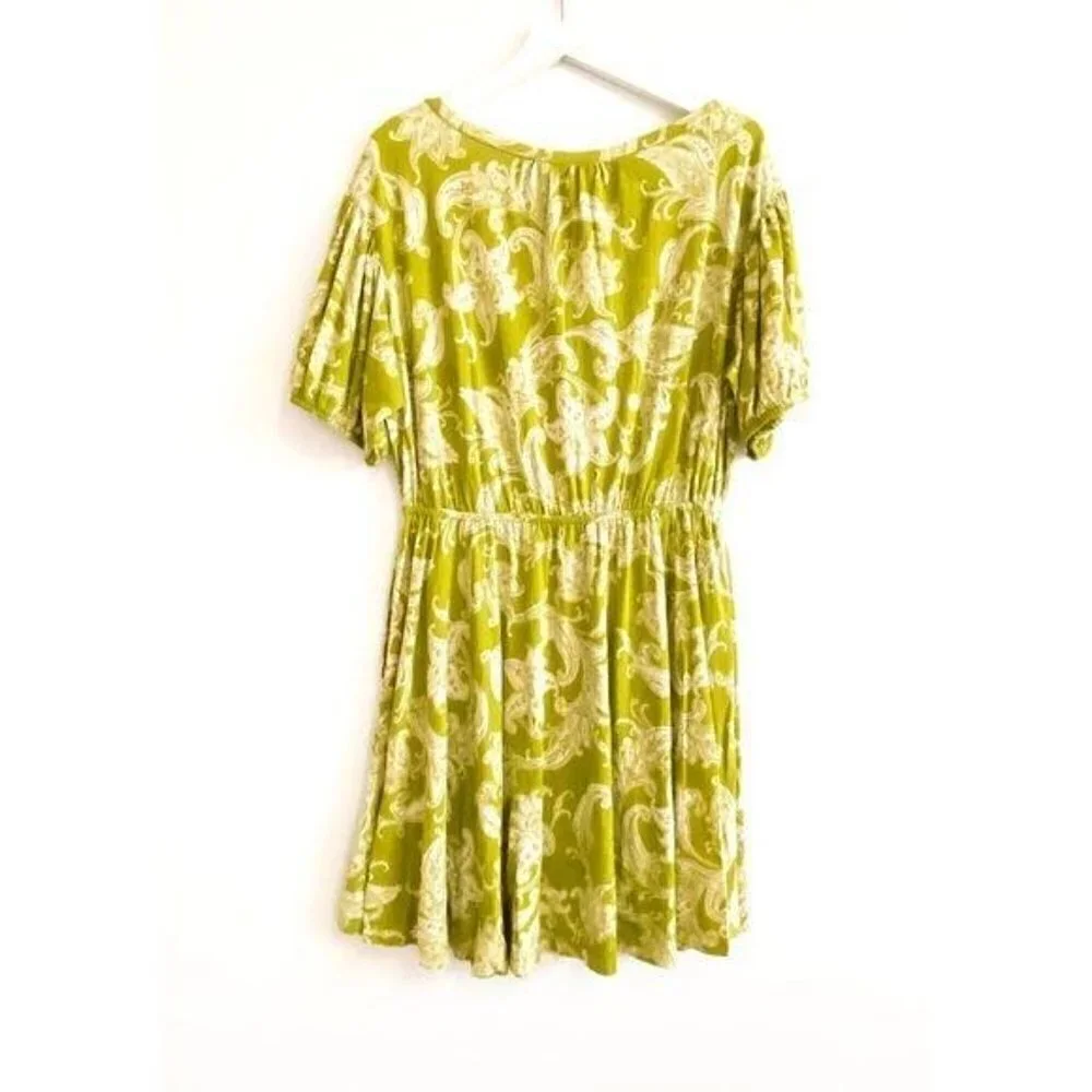 Anthropologie Mini Dress, Size M,‎ Green base, NWT